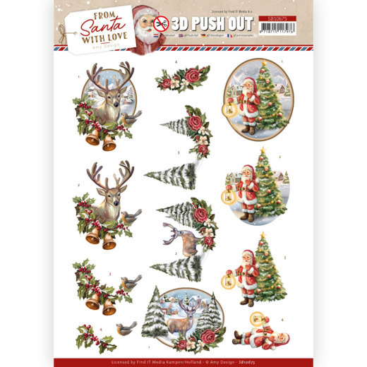 3D Push Out - Amy Design - From Santa with Love - Deer