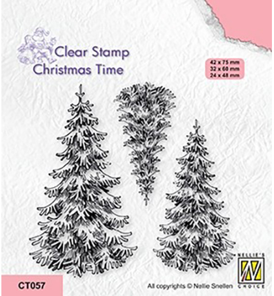 Nellies Choice stempels 3 Snowy fir Trees