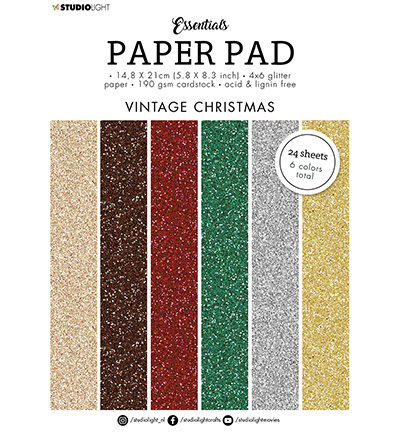 Studio Light Glitter paper Vintage Christmas