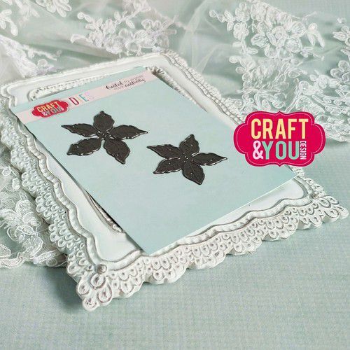 Craft&You Cutting Die Kerstster - poinsettia CW198 4,5cm - 5cm (09-22)