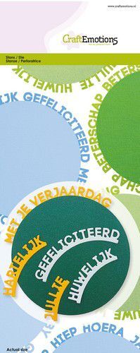 CraftEmotions mallen Tekst Cirkels Maken diverse Felicitaties (NL)