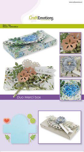CraftEmotions Die - Duo Merci box Card A5 box 3,8x 8,0x0,8cm (08-22)