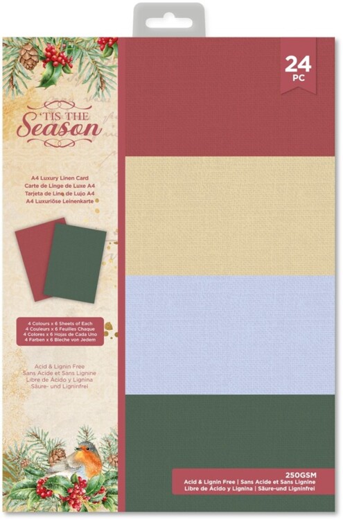 Tis the Season - A4 Luxury Linen Card