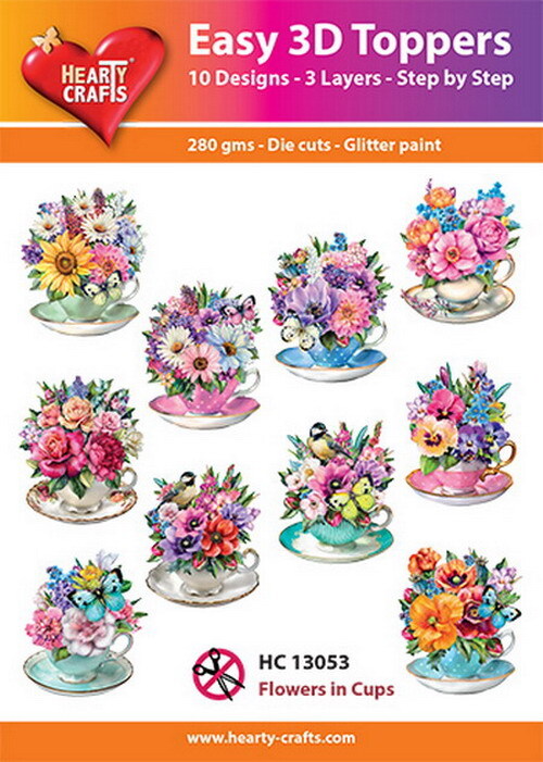 Easy 3D Designs pakket Flowers in Cups