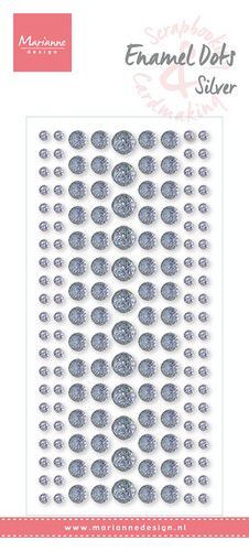 Marianne Design Decoration Enamel Dots - Glitter zilver
