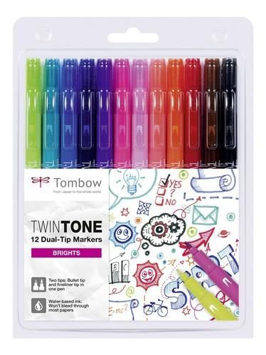Tombow TwinTone markers 12st set stralende kleuren 19-WS-PK-12P-1