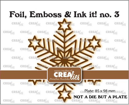 Crealies Foil, Emboss&Ink it! Geometrische sneeuwvlok groot CLFEI03 85x98mm  (10-22)
