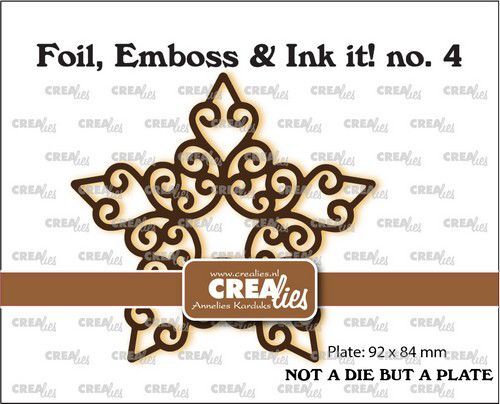 Crealies Foil, Emboss&Ink it! Krullende ster CLFEI04 92x84mm  (10-22)