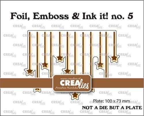 Crealies Foil, Emboss&Ink it! Hangende sterren CLFEI05 100x73mm  (10-22)