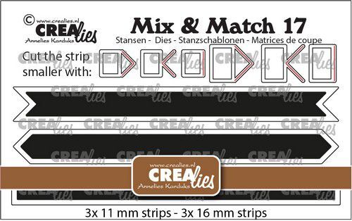 Crealies Mix & Match no. 17 Banners 3x CLMix17 3x 11mm strips - 3x 16mm strips (10-22)