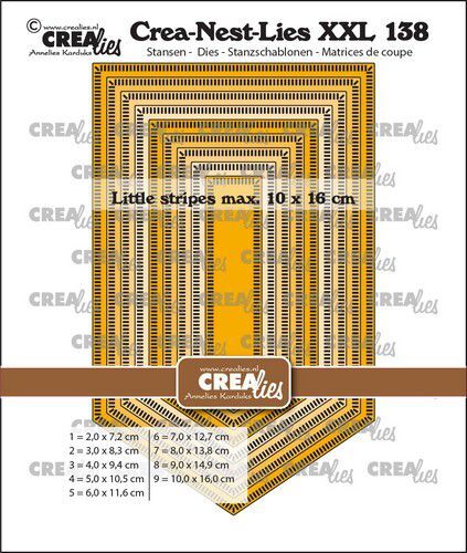 Crealies mallen CLNES38TXXL1 Banner met kleine streepjes