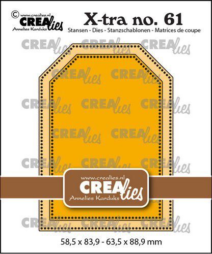 Crealies mallen CLXtra61 ATC Label met stippenlijn