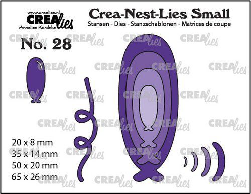 Crealies Crea-nest-Lies Small Ballonnen langwerpig 4x CNLS28 max. 65x26mm (10-22)