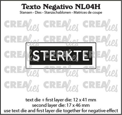 Crealies Texto Negativo Die STERKTE - NL - NL (H) NL04H max. 17x46mm (10-22)