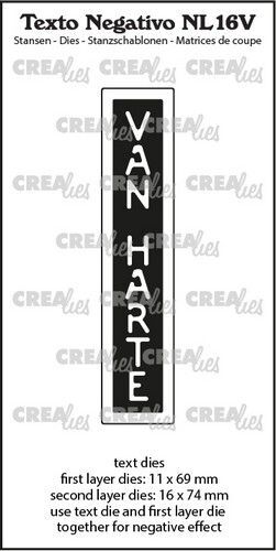Crealies Texto Negativo Die VAN HARTE - NL (V) NL16V max. 16x74mm (10-22)