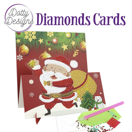 Dotty Designs Diamond Easel Card 139 - Santa with Bell