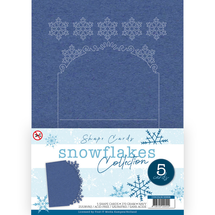 Card Deco Snowflake Collection - Shape Card Navy
