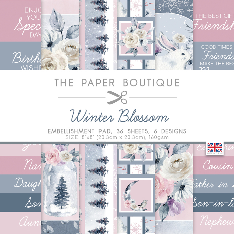 The Paper Boutique Winter Blossom 8x8 Embellishments Pad