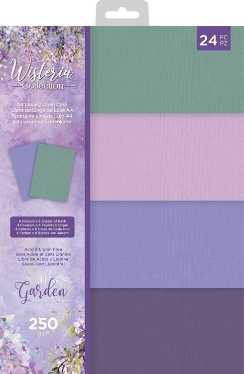 Nature's Garden - Wisteria Collection - A4 - Luxury Linen Card Pack