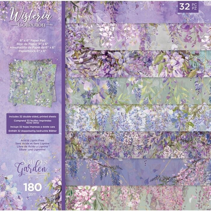 Nature's Garden - Wisteria Collection - Paperpad 15x15 cm