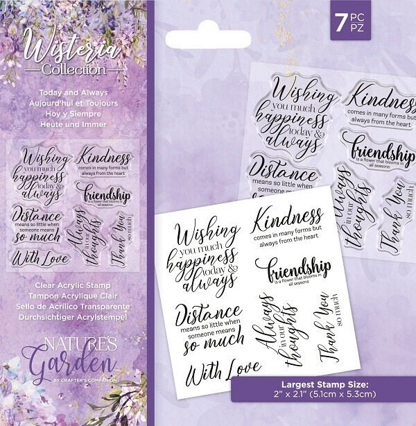 Nature's Garden - Wisteria Collection - Clearstamp - Today and Always