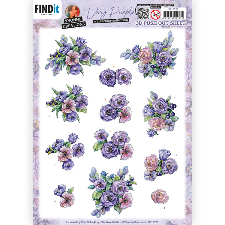 3D Push Out - Yvonne Creations - Very Purple - Blueberries