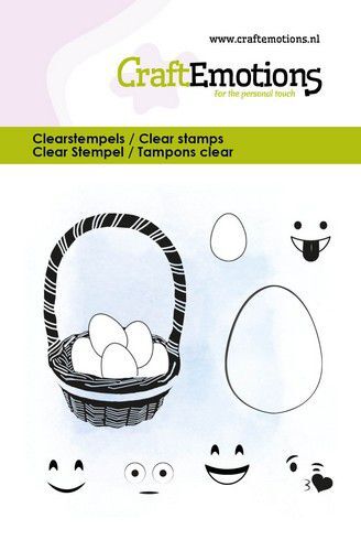 CraftEmotions stempels Egg face - Paasmand